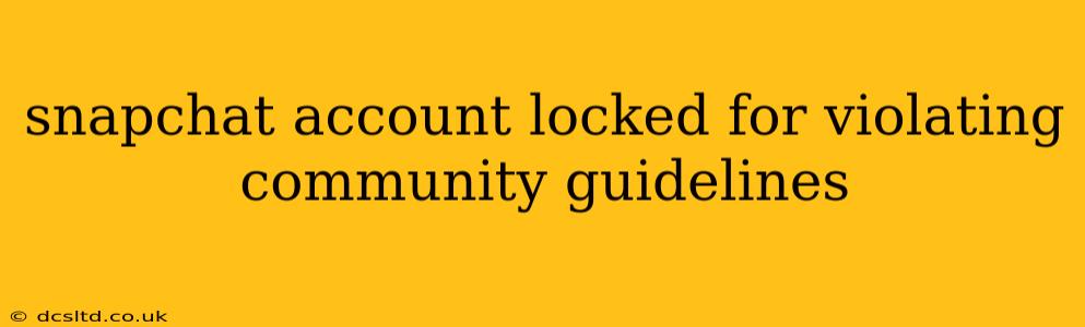 snapchat account locked for violating community guidelines