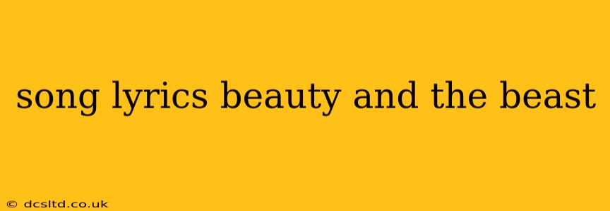 song lyrics beauty and the beast