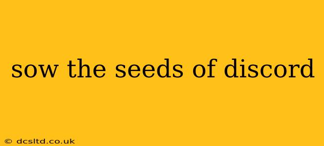 sow the seeds of discord