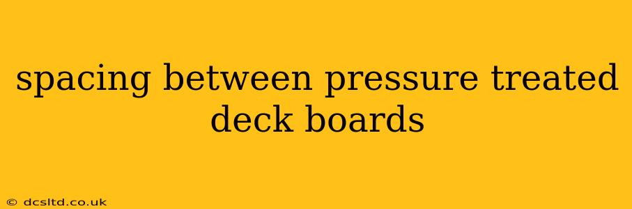 spacing between pressure treated deck boards