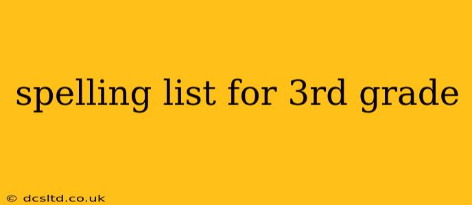 spelling list for 3rd grade
