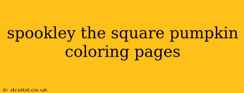 spookley the square pumpkin coloring pages