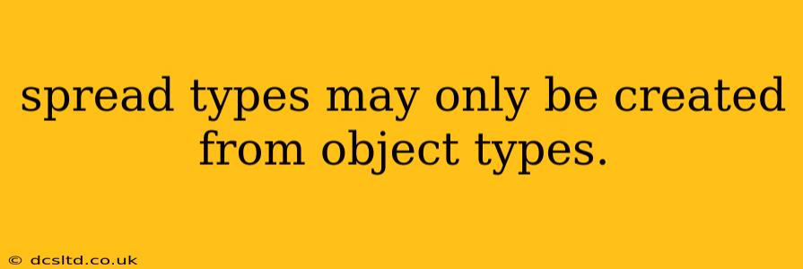 spread types may only be created from object types.