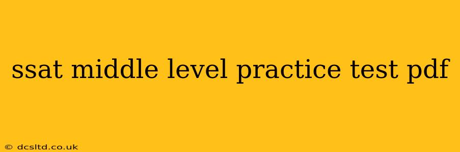 ssat middle level practice test pdf