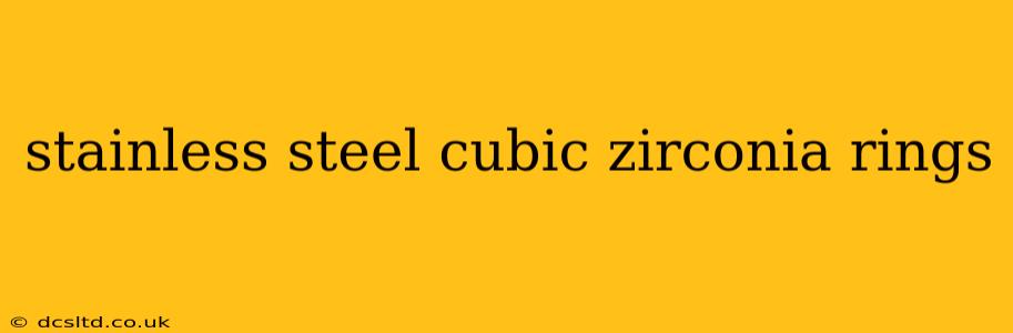 stainless steel cubic zirconia rings