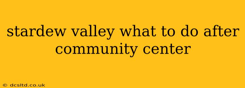 stardew valley what to do after community center