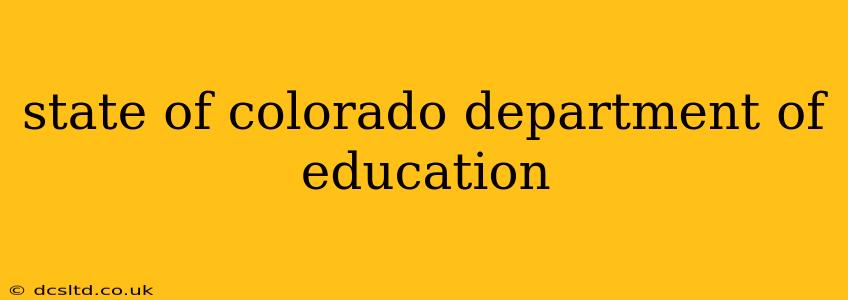 state of colorado department of education