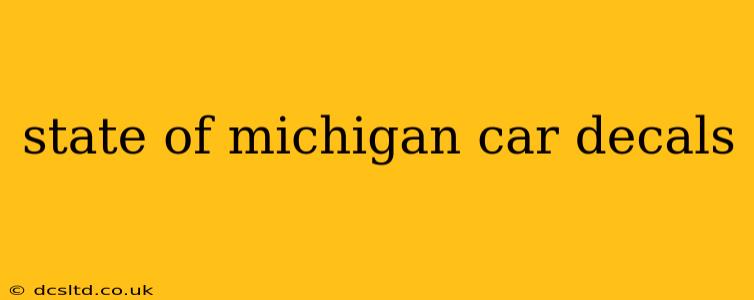 state of michigan car decals