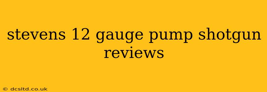 stevens 12 gauge pump shotgun reviews