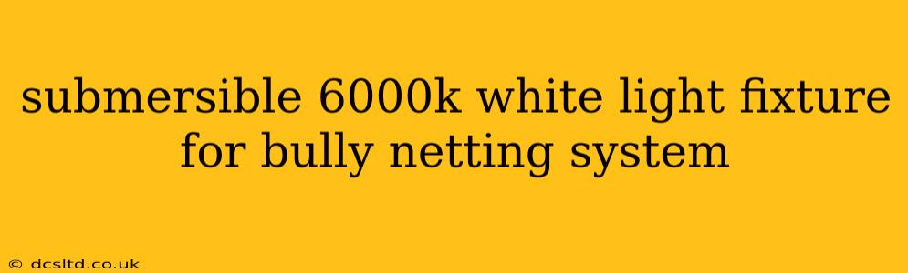 submersible 6000k white light fixture for bully netting system