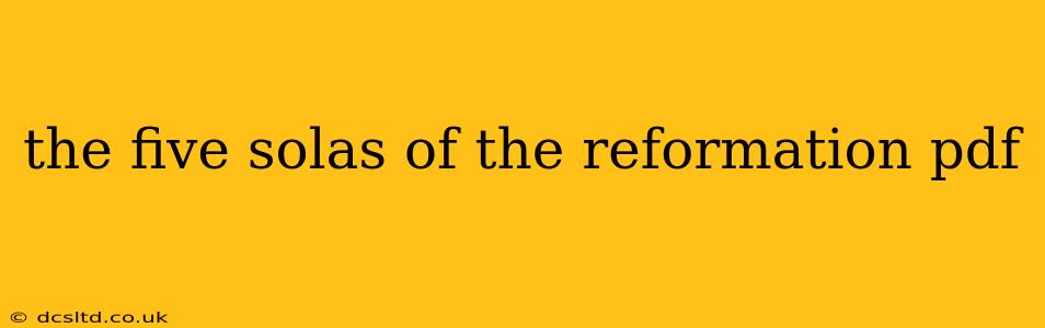 the five solas of the reformation pdf