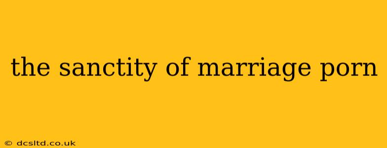 the sanctity of marriage porn the sanctity of marriage porn