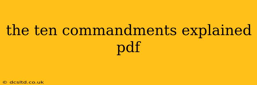 the ten commandments explained pdf