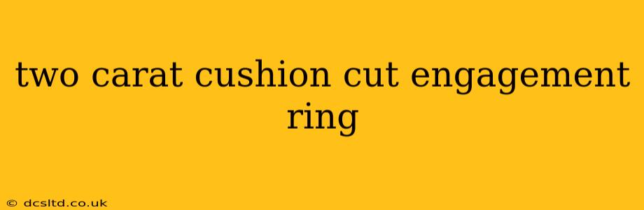 two carat cushion cut engagement ring