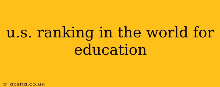 u.s. ranking in the world for education