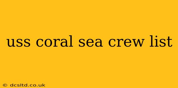 uss coral sea crew list