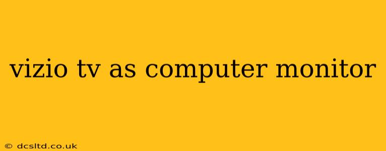vizio tv as computer monitor
