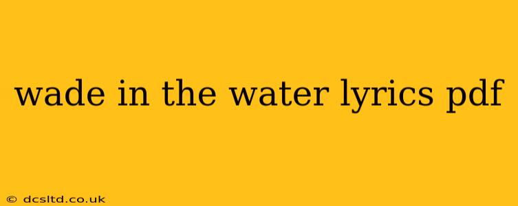 wade in the water lyrics pdf