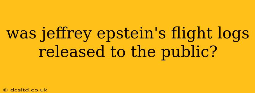 was jeffrey epstein's flight logs released to the public?
