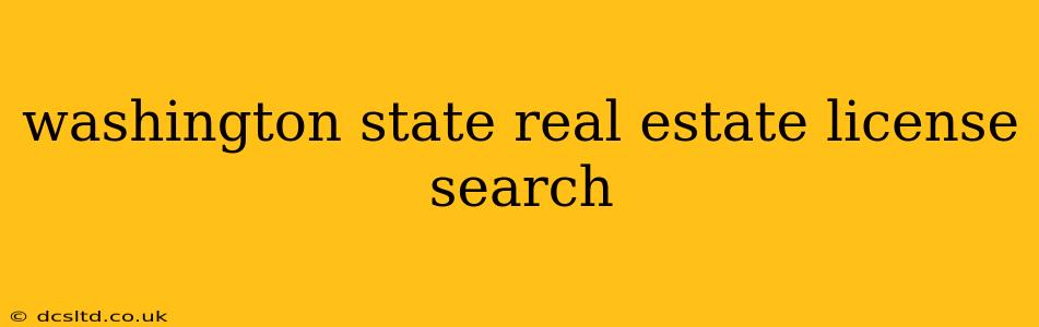 washington state real estate license search