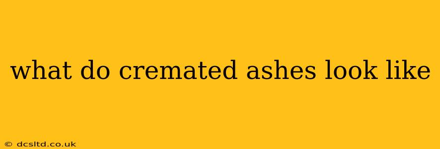 what do cremated ashes look like