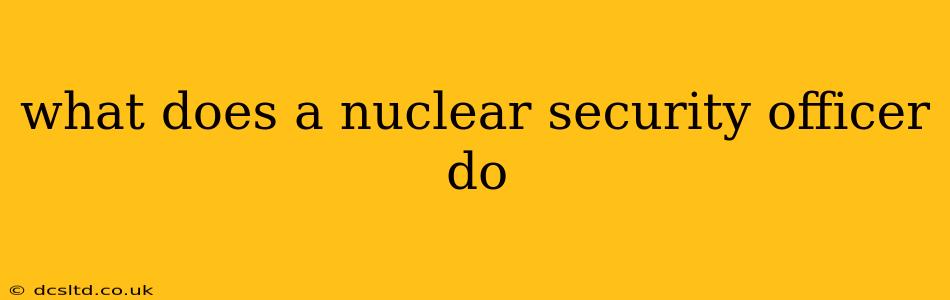 what does a nuclear security officer do