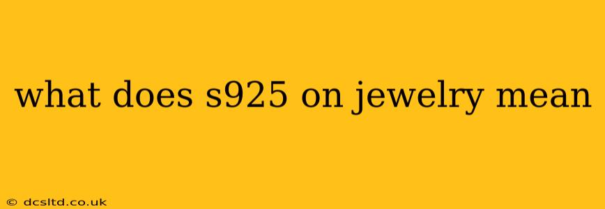 what does s925 on jewelry mean