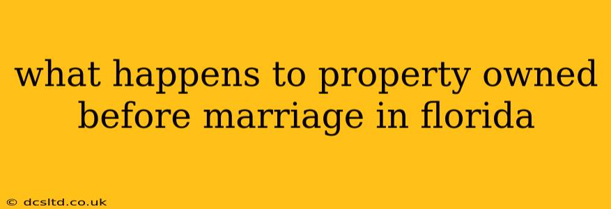 what happens to property owned before marriage in florida