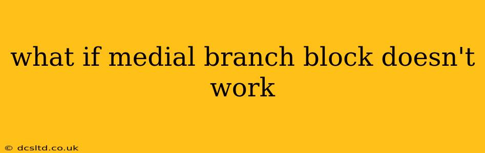 what if medial branch block doesn't work