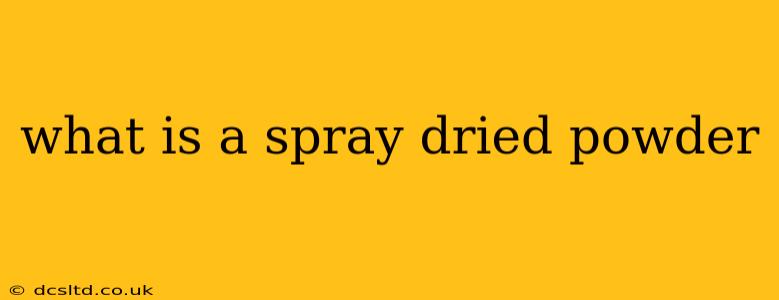 what is a spray dried powder