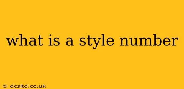 what is a style number