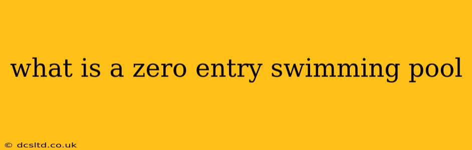 what is a zero entry swimming pool