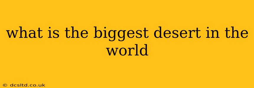 what is the biggest desert in the world
