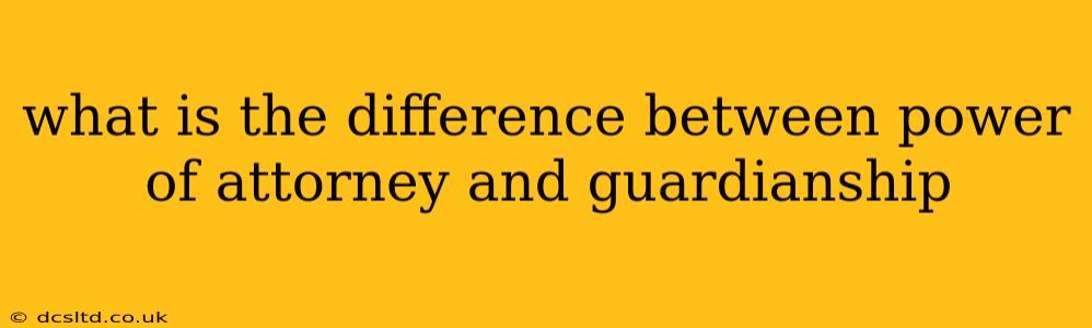 what is the difference between power of attorney and guardianship