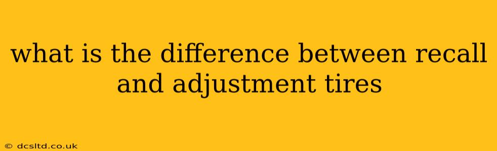 what is the difference between recall and adjustment tires