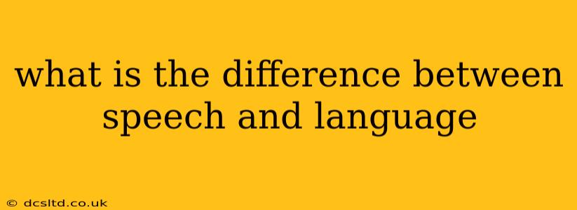 what is the difference between speech and language