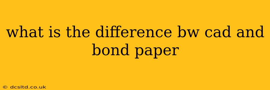 what is the difference bw cad and bond paper