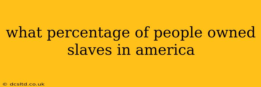 what percentage of people owned slaves in america