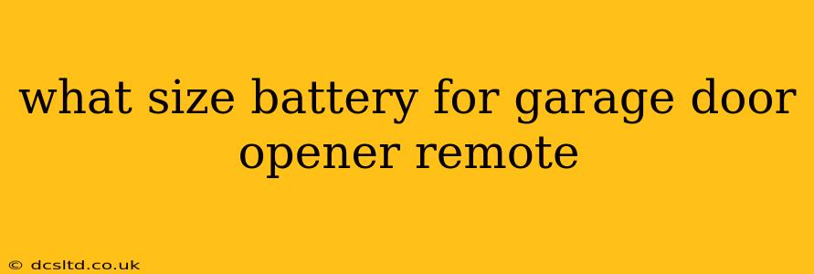 what size battery for garage door opener remote