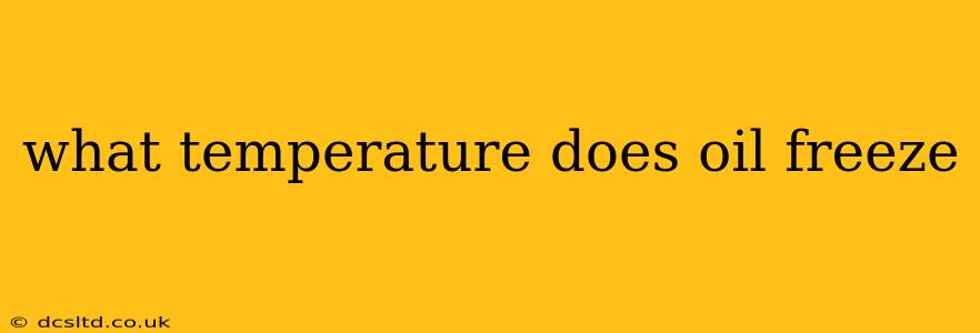 what temperature does oil freeze