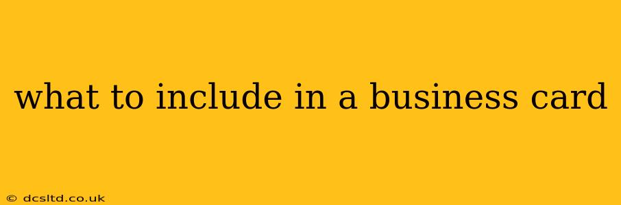 what to include in a business card