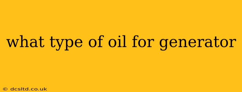 what type of oil for generator