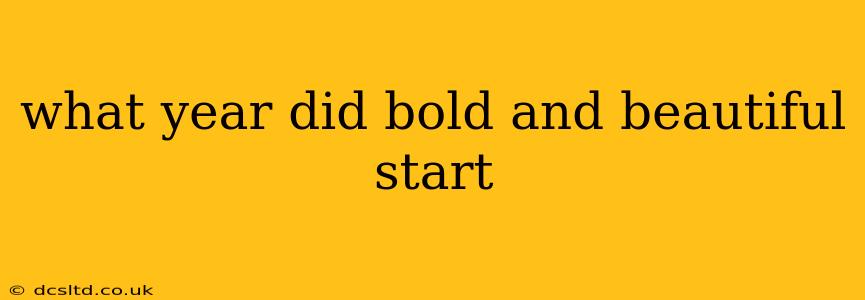 what year did bold and beautiful start
