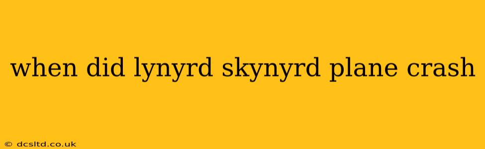 when did lynyrd skynyrd plane crash