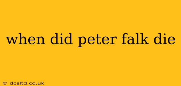 when did peter falk die