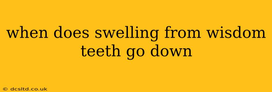when does swelling from wisdom teeth go down