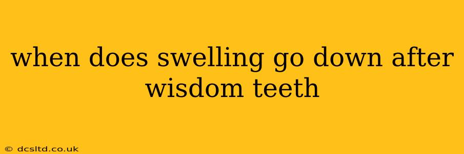 when does swelling go down after wisdom teeth