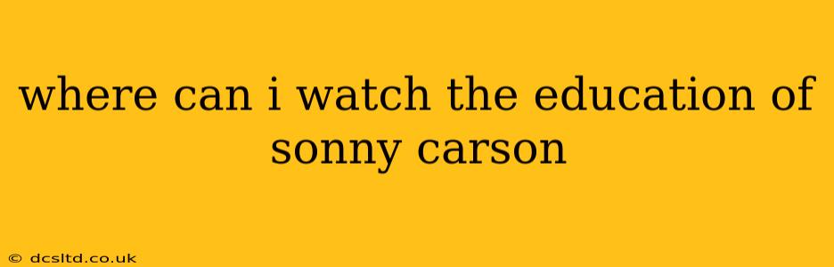 where can i watch the education of sonny carson