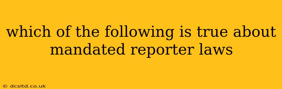 which of the following is true about mandated reporter laws