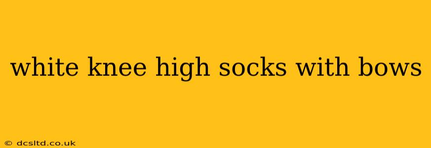 white knee high socks with bows